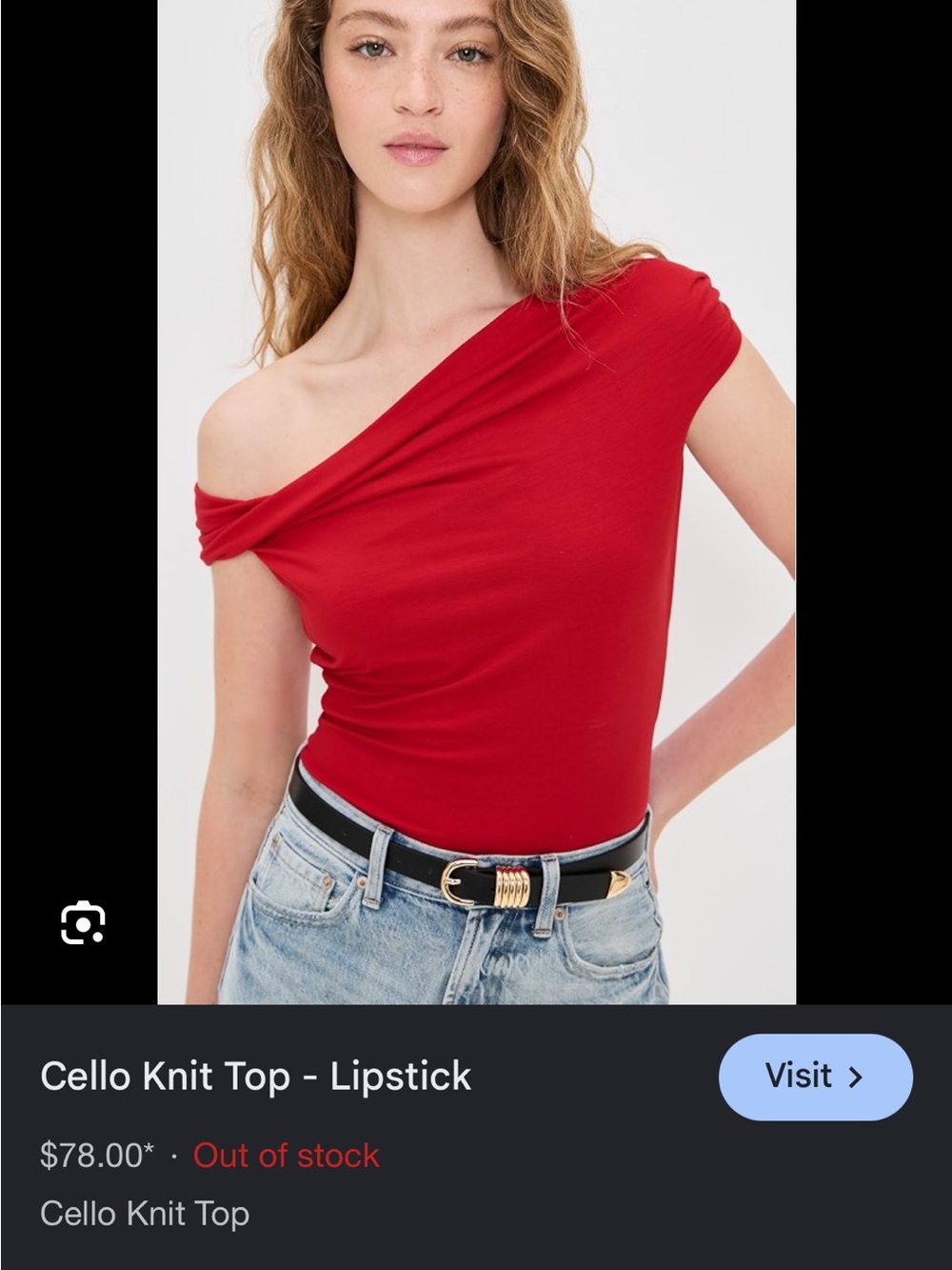 Reformation Cello Asymmetric One-Shoulder Top - Red